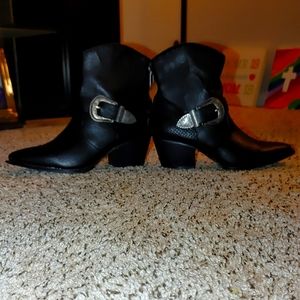 Black Buckle Ankle Boots